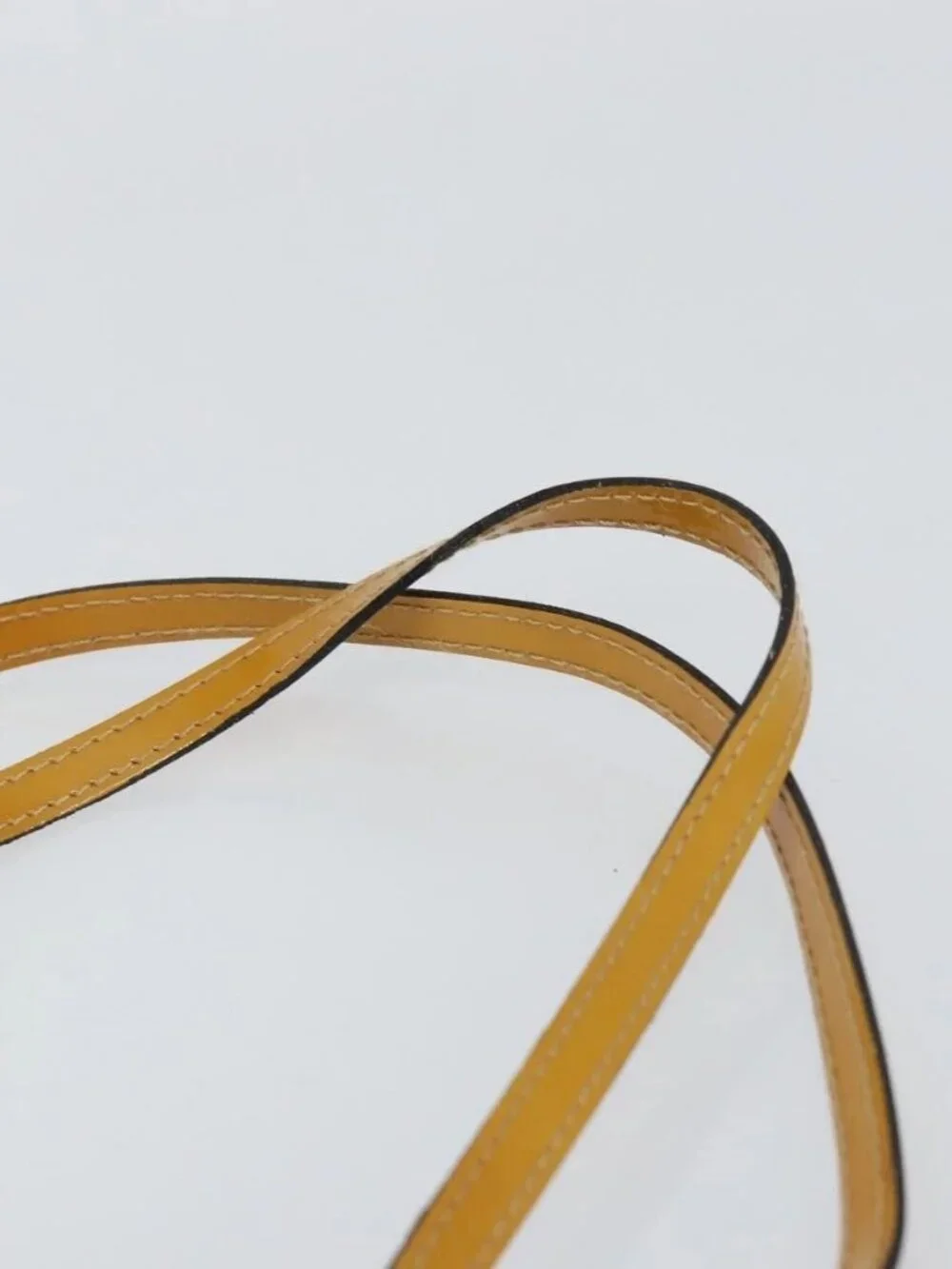 CHANEL Choco Bar Shoulder Bag Enamel Yellow CC Auth 152372